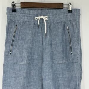 Athleta Cabo Linen Jogger Pants Women’s Size 6 Chambray Blue  Style 530642
